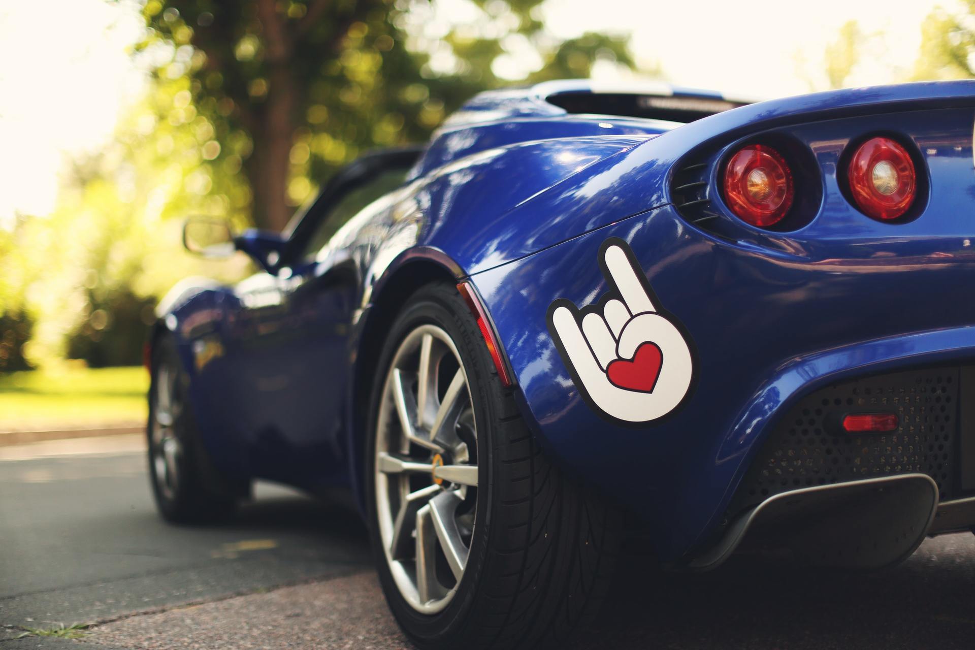 Blue sports car with a 