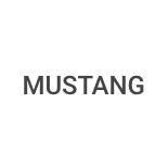 Mustang text in dark gray on a white background.