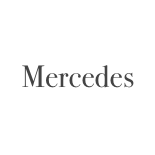 Mercedes text in a gray color.
