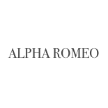 Alpha Romeo text logo in gray.